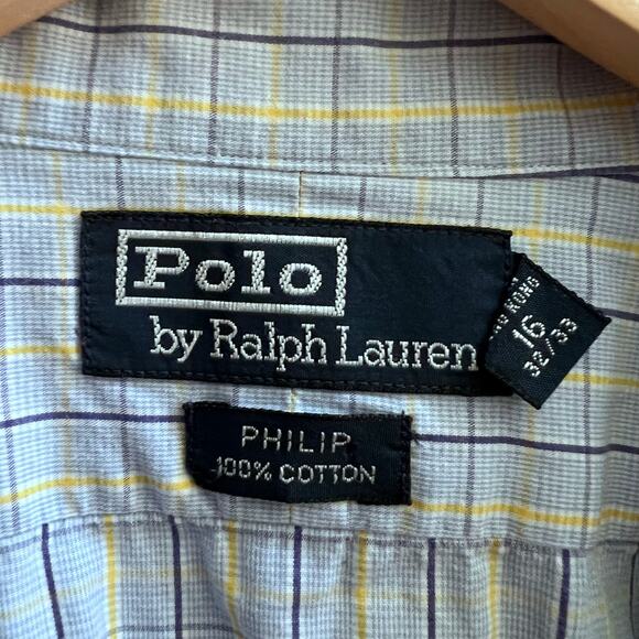 Ralph Lauren Philip 100% Cotton Casual Men’s Long Sleeve Button Up Size 16 32/33 - Picture 4 of 7